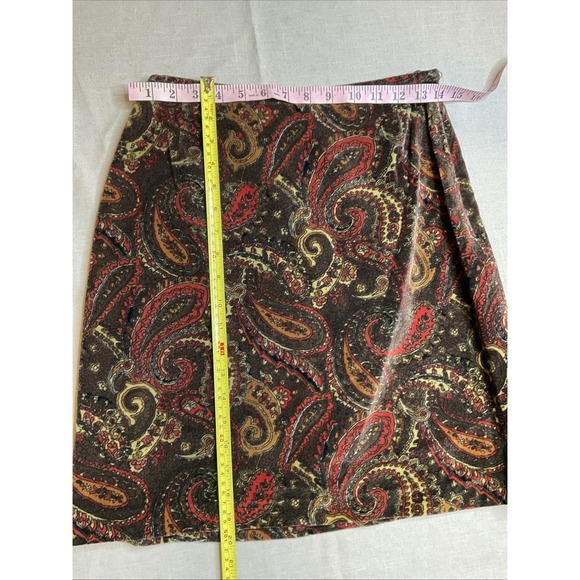 Paisley Velvet Mini Skirt Andrea Jovine Vtg 80/90s Cool Girl Psychedelic Funky - Picture 4 of 7